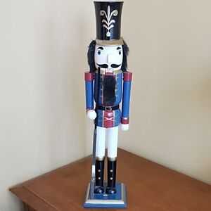 Nutcracker Guard Uniform Rifle Solid Wood Soldier Blue Red Gold Black White